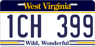 WV license plate 1CH399