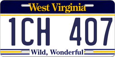 WV license plate 1CH407