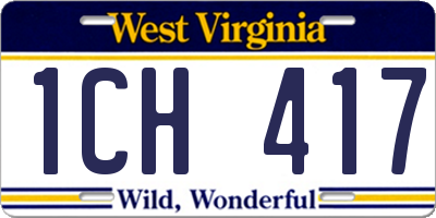 WV license plate 1CH417