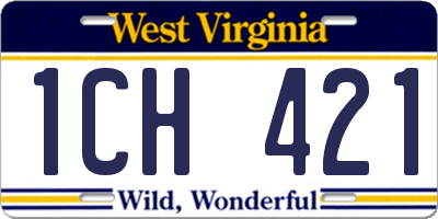 WV license plate 1CH421