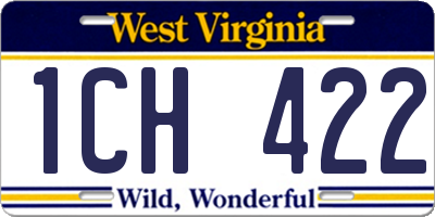 WV license plate 1CH422