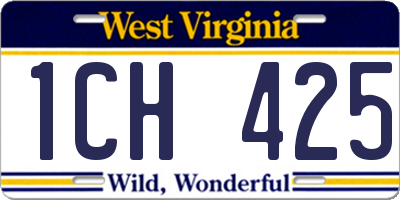 WV license plate 1CH425