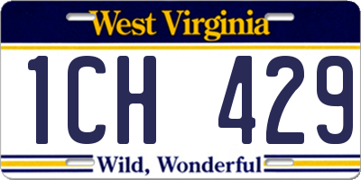 WV license plate 1CH429