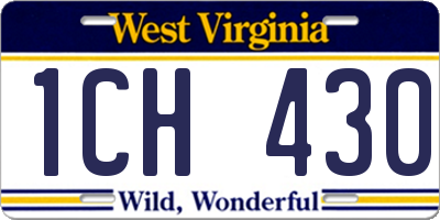 WV license plate 1CH430