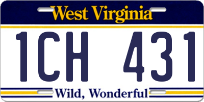 WV license plate 1CH431