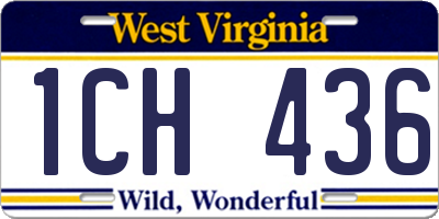 WV license plate 1CH436