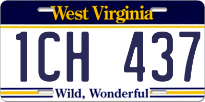 WV license plate 1CH437