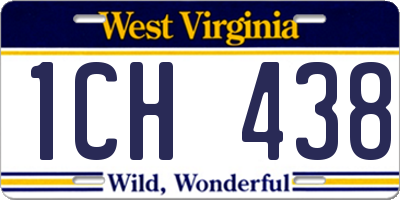 WV license plate 1CH438