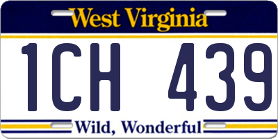 WV license plate 1CH439