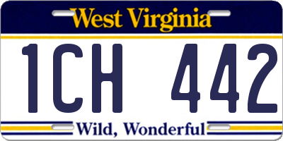 WV license plate 1CH442