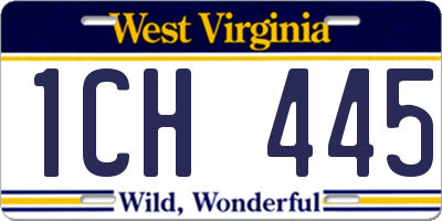 WV license plate 1CH445