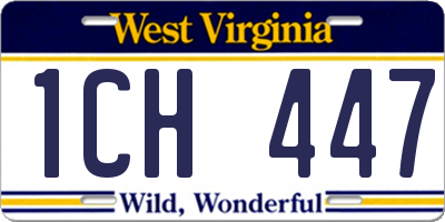 WV license plate 1CH447
