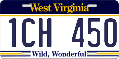 WV license plate 1CH450