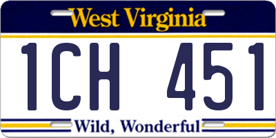 WV license plate 1CH451