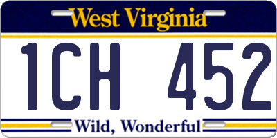 WV license plate 1CH452