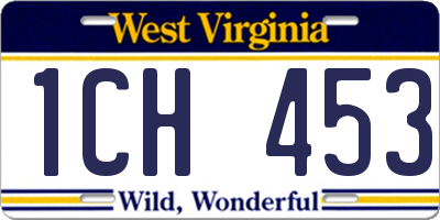 WV license plate 1CH453