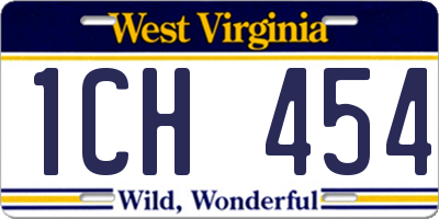 WV license plate 1CH454