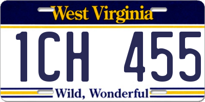 WV license plate 1CH455