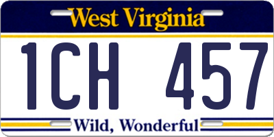 WV license plate 1CH457
