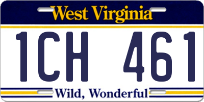 WV license plate 1CH461