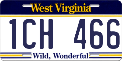 WV license plate 1CH466