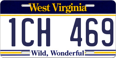WV license plate 1CH469