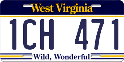 WV license plate 1CH471