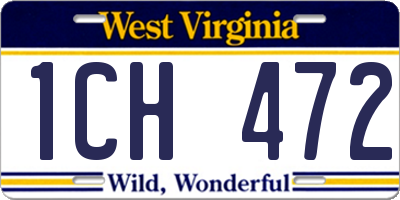 WV license plate 1CH472
