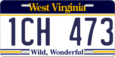 WV license plate 1CH473