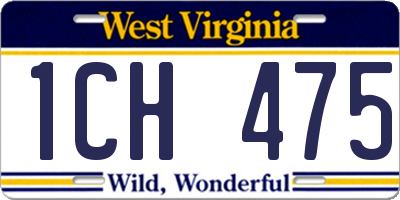 WV license plate 1CH475