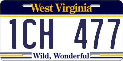 WV license plate 1CH477