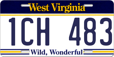 WV license plate 1CH483