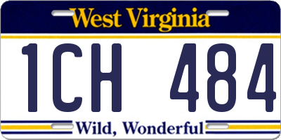 WV license plate 1CH484