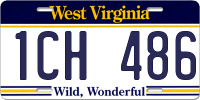 WV license plate 1CH486