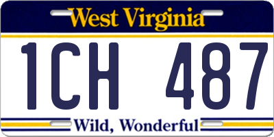 WV license plate 1CH487