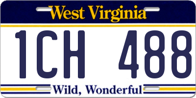 WV license plate 1CH488