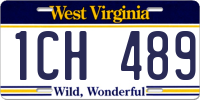 WV license plate 1CH489