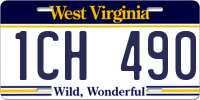 WV license plate 1CH490