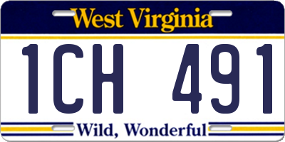 WV license plate 1CH491