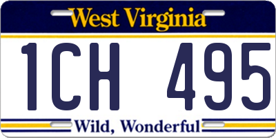 WV license plate 1CH495