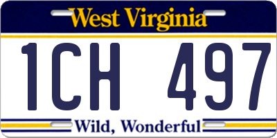 WV license plate 1CH497