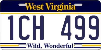 WV license plate 1CH499