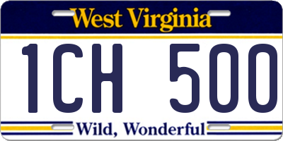 WV license plate 1CH500