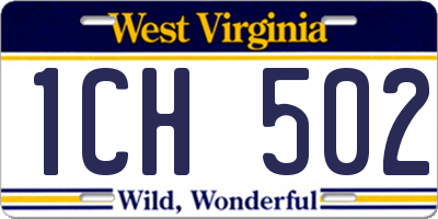 WV license plate 1CH502