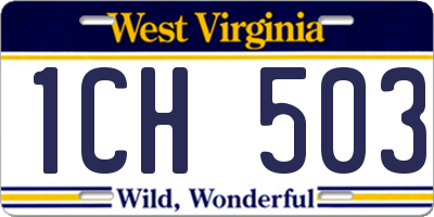WV license plate 1CH503
