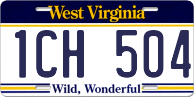 WV license plate 1CH504