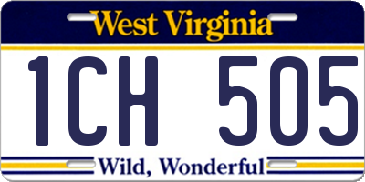 WV license plate 1CH505