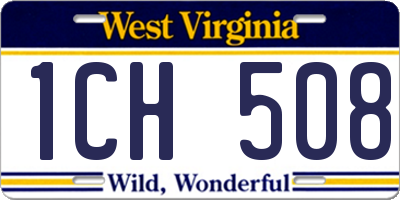WV license plate 1CH508