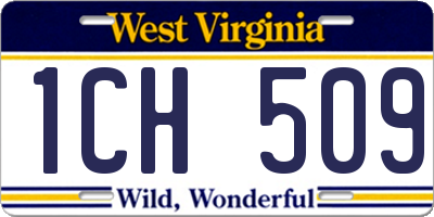 WV license plate 1CH509