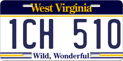 WV license plate 1CH510